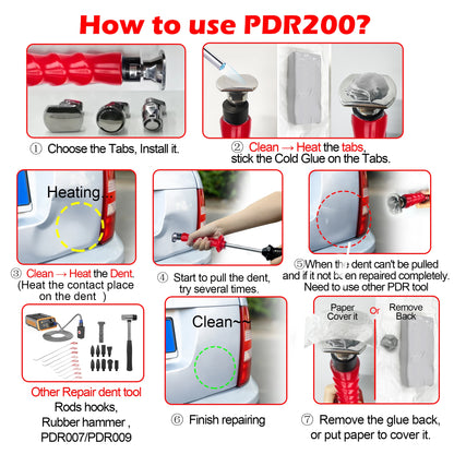 WOYO PDR200 for All Car Dent Remove Tool Slide Hammer Dent Puller PDR Kits for Car Body Repair Tool Easy operate