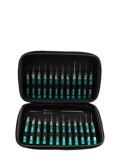 For 27Pcs Automotive Terminal Extractor Tool Kit Wire Harness Pin Removal Aviation Connector Needle Set
