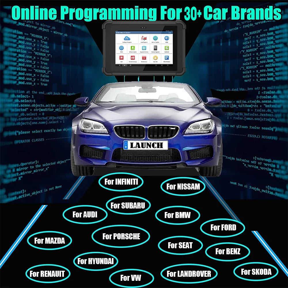 LAUNCH X431 PAD V Elite 10inch CAR Diagnostic tools J2534 Online programming DOIP CAN FD ADAS Smartlink C SCN Coding for Benz
