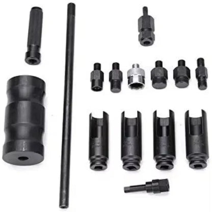 14 pcs Auto Diesel Engine Fuel Common Rail Adaptor Injector Puller Vehicle Extractor Injector Extractor Tools With Slide Hammer