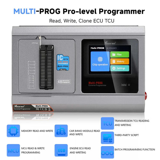 Xhorse Multi Prog Multi-Prog Programmer ECU Gearbox with Free MQB48 License RH850 Expert Mode Batch Write Chips