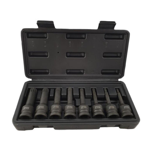 VT13101B 8pcs 1/2" Spline Impact Socket Bit Set Air Impact Triple Square Wrench M5-M18 8 in 1 Socket Hand Tool