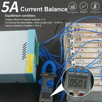 SUNKKO BAL 5624 Lithium Battery Pack 24 series Active Balancing Repair Instrument 8A Recovery Voltage Difference HD LCD Display