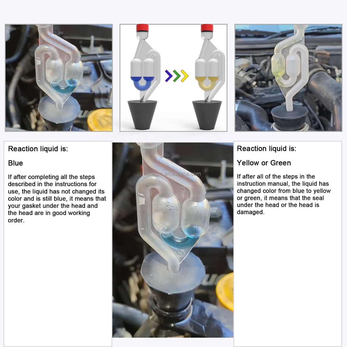 Engine combustion chamber leak testing tools, cylinder block gasket sealing leak testing kit, cylinder block crack leak detector