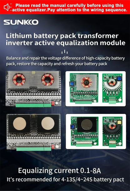 SUNKKO Active Equalizer Battery Equalizer 4 string battery packs 8A Active Balancer