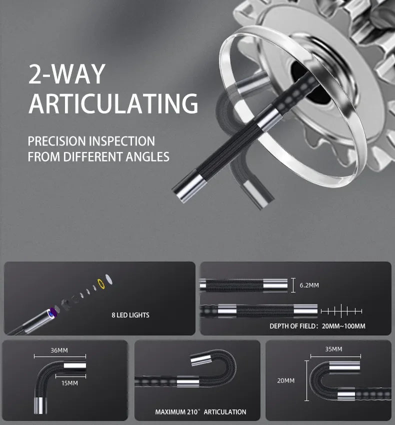 Y400 4.3 Inch IPS Screen Industrial Endoscope Camera HD1080P Single Lens Pipe Inspection Handheld Borescope for Car Sewer