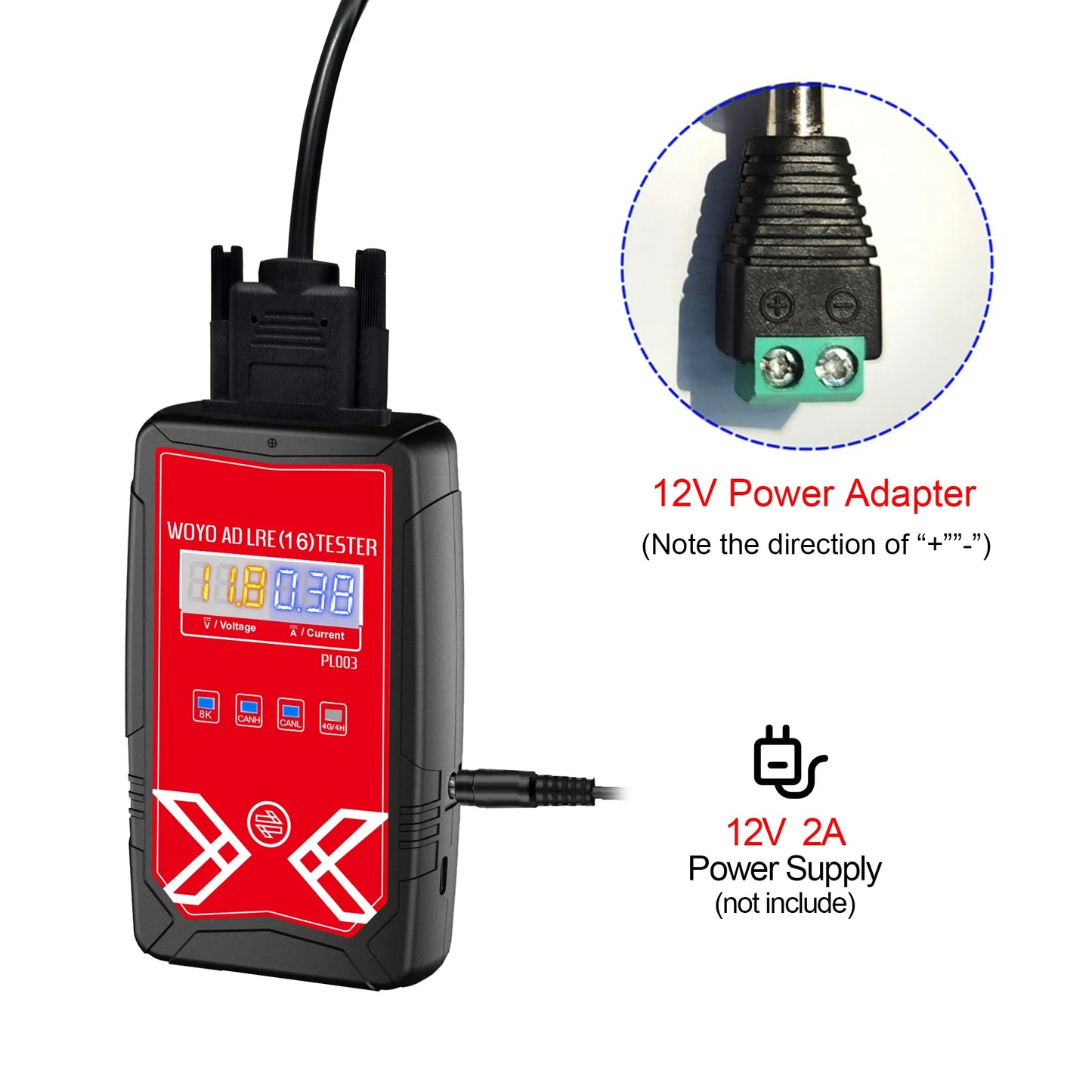 WOYO PL003 For AUDI LRE 16 4G/8K/4H Steering Angle Sensor Tester, Coil Spring With Electronics Detector on Bench Auto Diagnostic