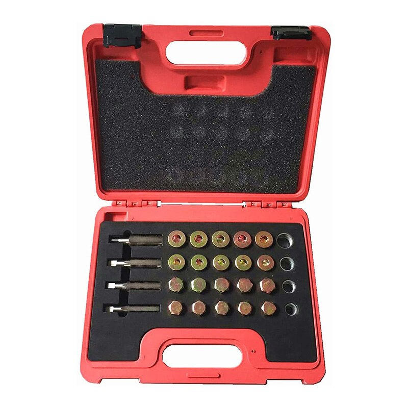 VT01072 Oil Pan Thread Repair Kit 64pcs Oil Pan Thread Repair Kit Sump Gearbox Drain Plug Tool Set M13 M15 M17 M20