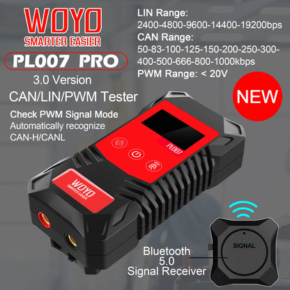 WOYO PL007 PRO 3.0 CAN BUS Tester with Wireless Signal Receiver, LIN BUS Analyzer, PWM Signal Detector For Automotive Diagnostic Tool