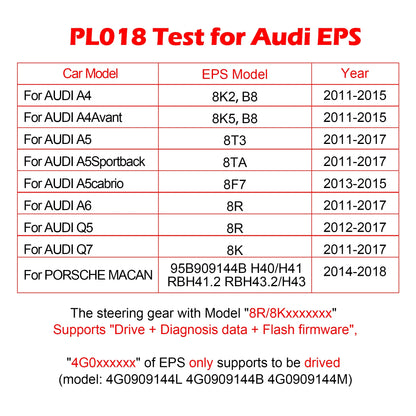 WOYO PL018 For Audi A4 A5 A6 Q5 Q7 Wheel Steering Motor EPS Tester For BMW Electric Power Steering Vehicle Diagnostic tool