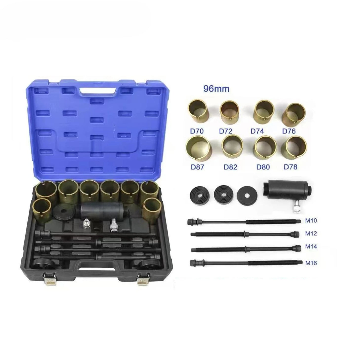 Hydraulic Bushing Rubber Sleeve Disassembly Tool Set+Pneumatic Foot Hydraulic Pump KT6087+KT6088