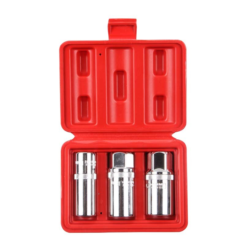 VT13391 3pc 1/2" Drive Magnetic Spark Plug Socket Set Removal & Installation Socket Tool Kit 16mm 18mm 21mm