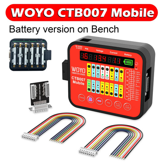 WOYO CTB007 Mobile Support Rechargerable Battery ECU Testing Tool With 2pcs Built-in 120 ohm Resistor, Provide ACC Power