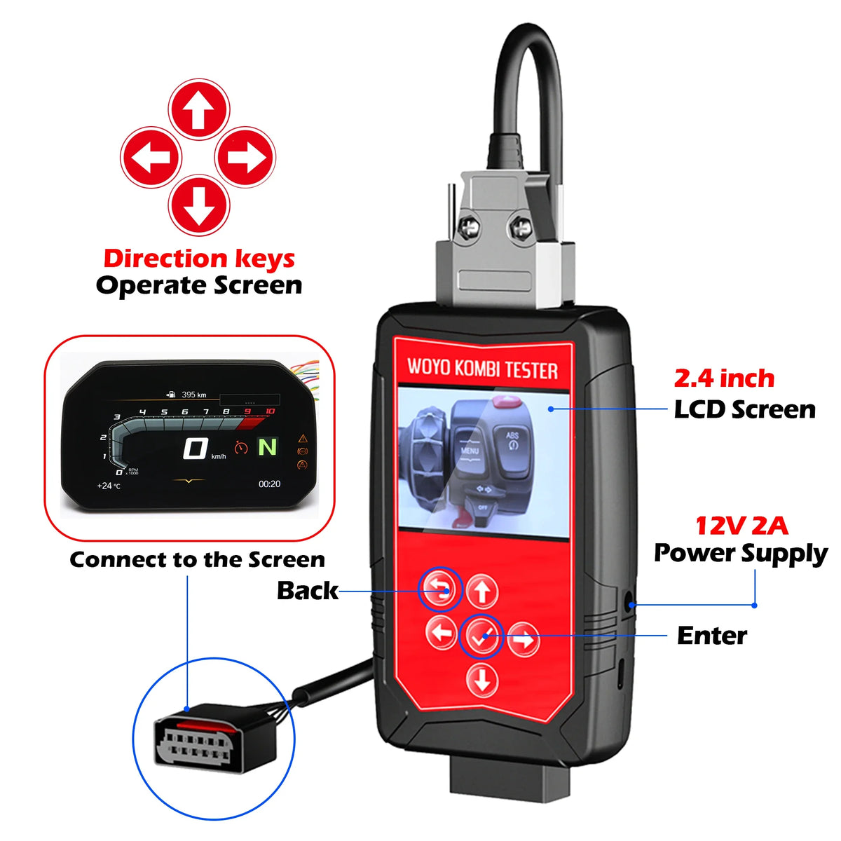 Kombi Module Bmw WOYO MOTO002 For BMW KOMBI Tester, ECU Module Diagnostic Tool, TFT Dis ...