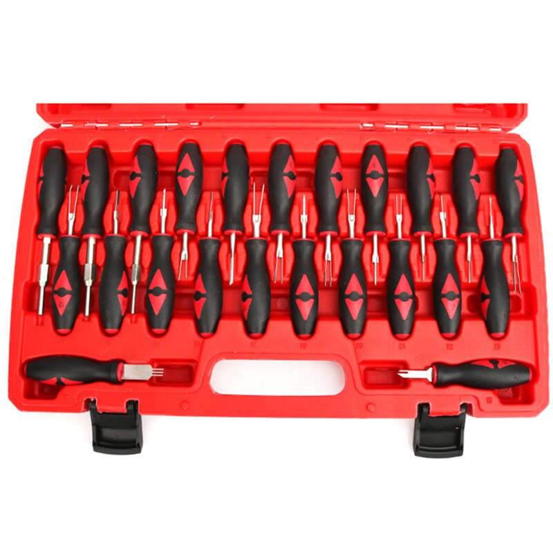 23Pcs/Set Universal Automotive Terminal Release Removal Remover Tool Kit Car Electrical Wiring Crimp Connector Pin Extractor Kit