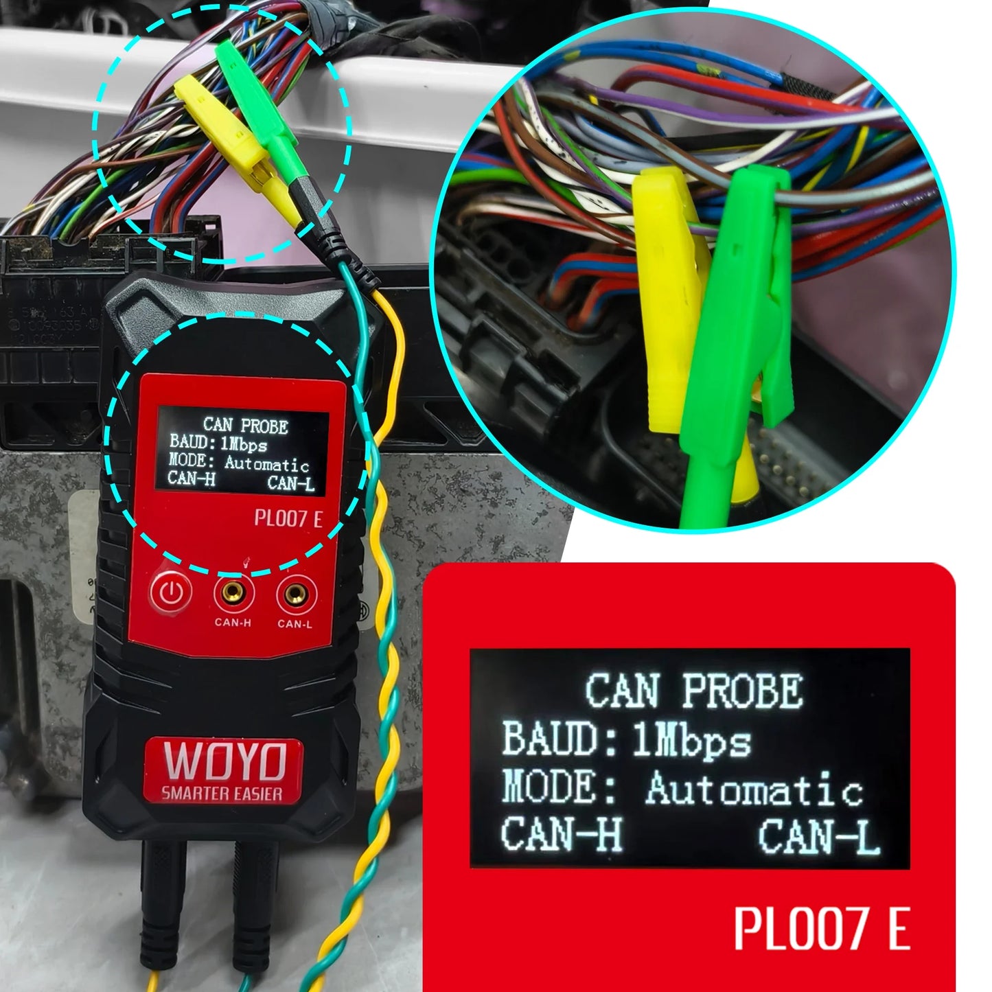 WOYO PL007E Non-contact CAN BUS Detector Auto-recognize Vehicle Electrical System Professional Diagnostic Equipment Tool