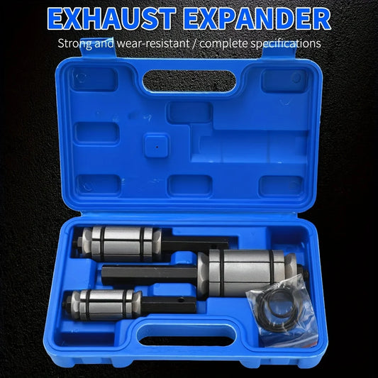 3Pcs Exhaust Pipe Expander Set 1-1/8" to 3-1/2", Tail Pipe Expander Tool Set, Muffler Pipe Expander Set with Case