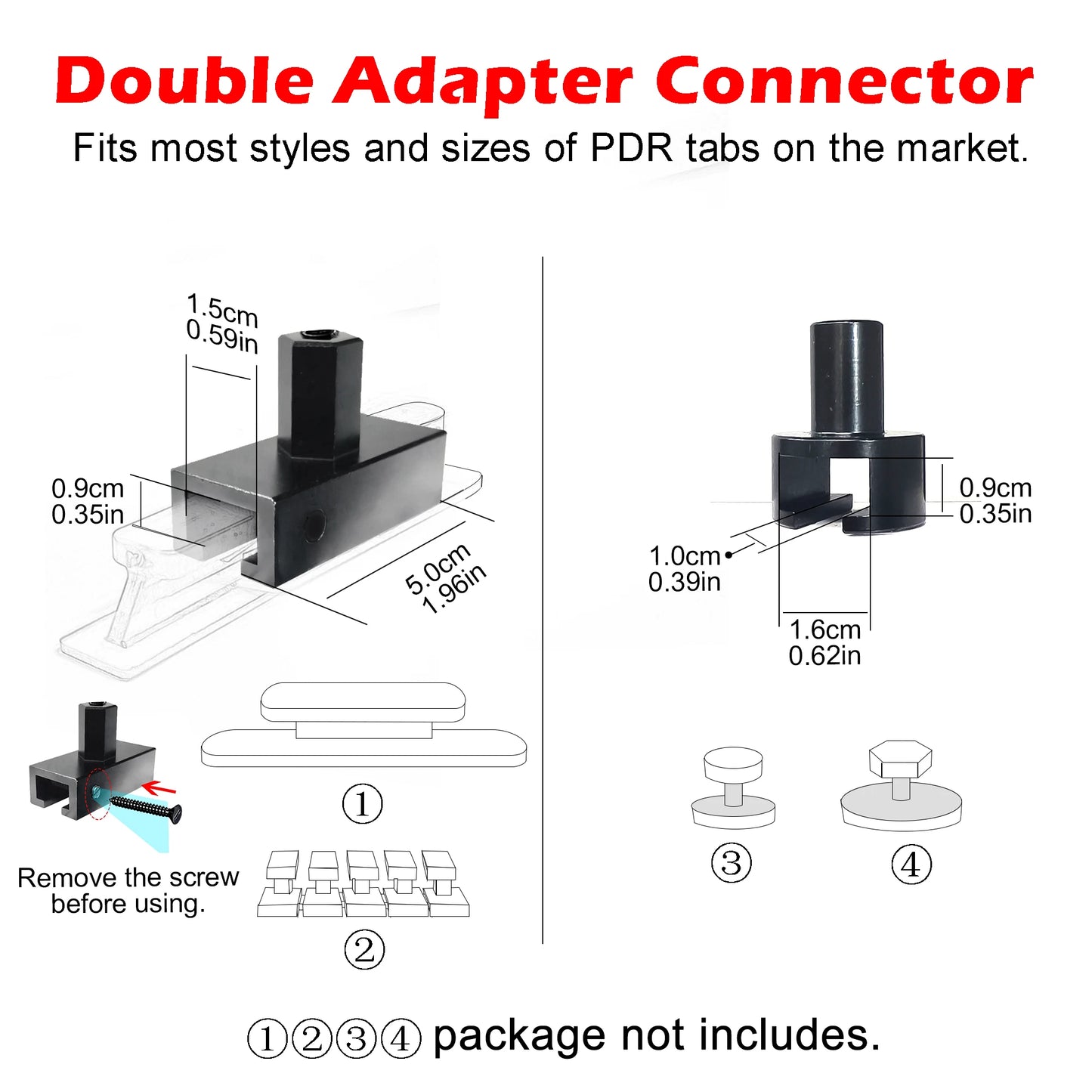 WOYO PDR500 PDR Lifter Kit For Car Dent Repair Tool, With 3 Kinds of Foot Pad & Long Tabs Adapter, Adjust the Width by Foot Pad