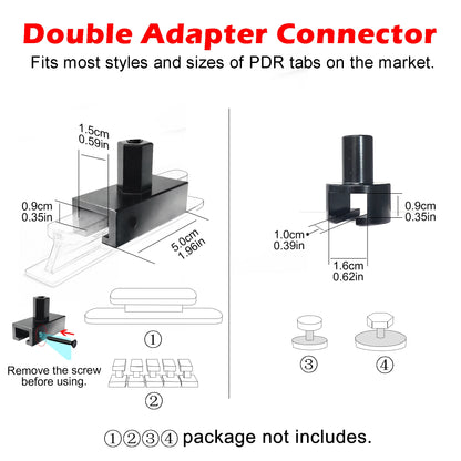 WOYO PDR500 PDR Lifter Kit For Car Dent Repair Tool, With 3 Kinds of Foot Pad & Long Tabs Adapter, Adjust the Width by Foot Pad
