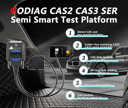 GODIAG CAS2 CAS3 SER Semi Smart Test Platform Detect CAS & Key Synchronization Solder-free Matching CAS Data Read Write Program
