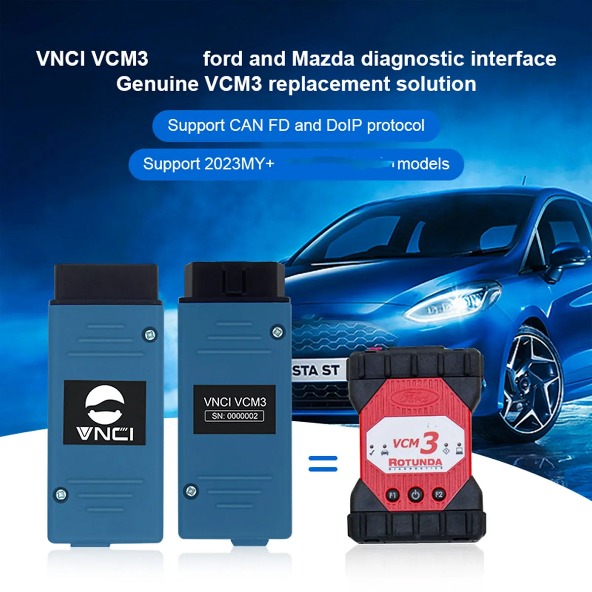 Vcm Scanner O2 Sensor VNCI VCM3 Diagnostic Scanner for New For-d Ma-zda Supports CAN FD DoIP ...