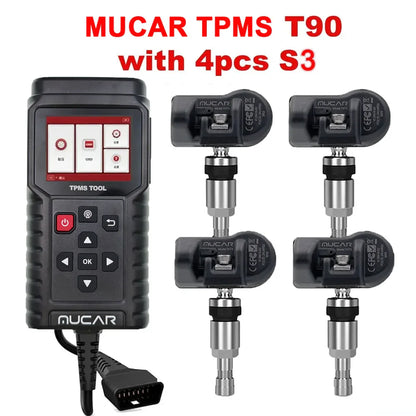 MUCAR TP T90 TPMS Upgrade of THINKCAR T90 Programmer Car Tire Pressure Diagnosis Tool 315M/433MHz 2in1 TPMS Sensor Service Tool