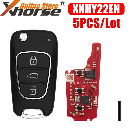 Xhorse XNHY22EN Wireless Flip Remote Key 3 Buttons for KIA for Hyundai Type Second Generation Universal Remote Key 5pcs/lot