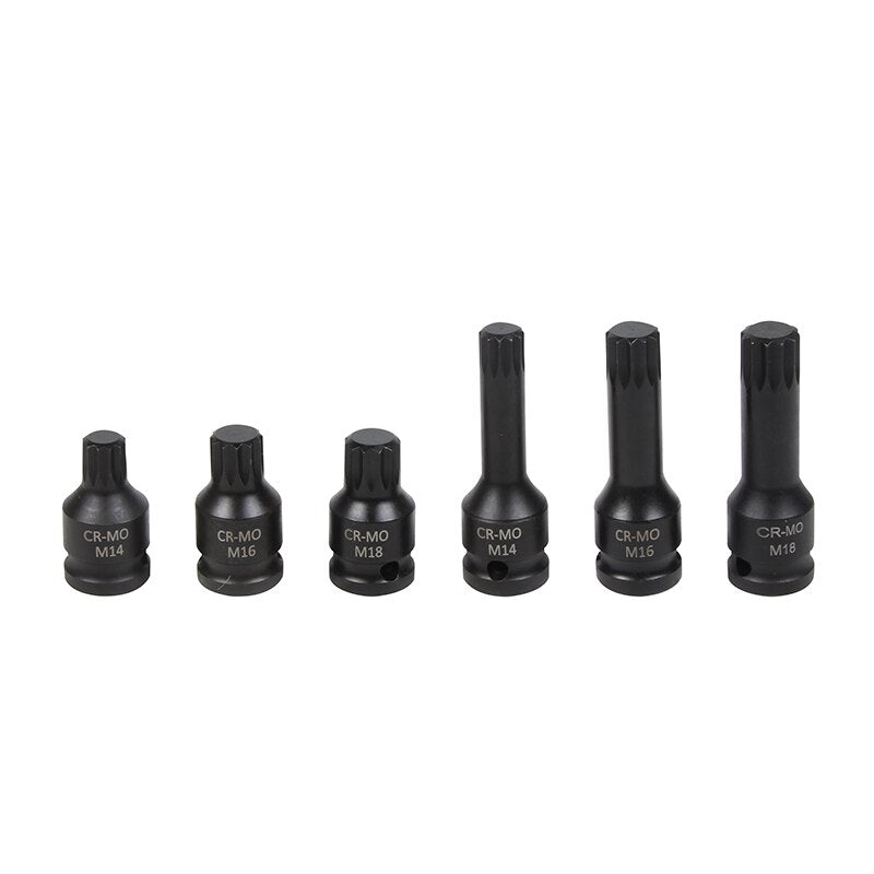 VT13097 6PC 1/2" Spline Impact Socket Bit Set