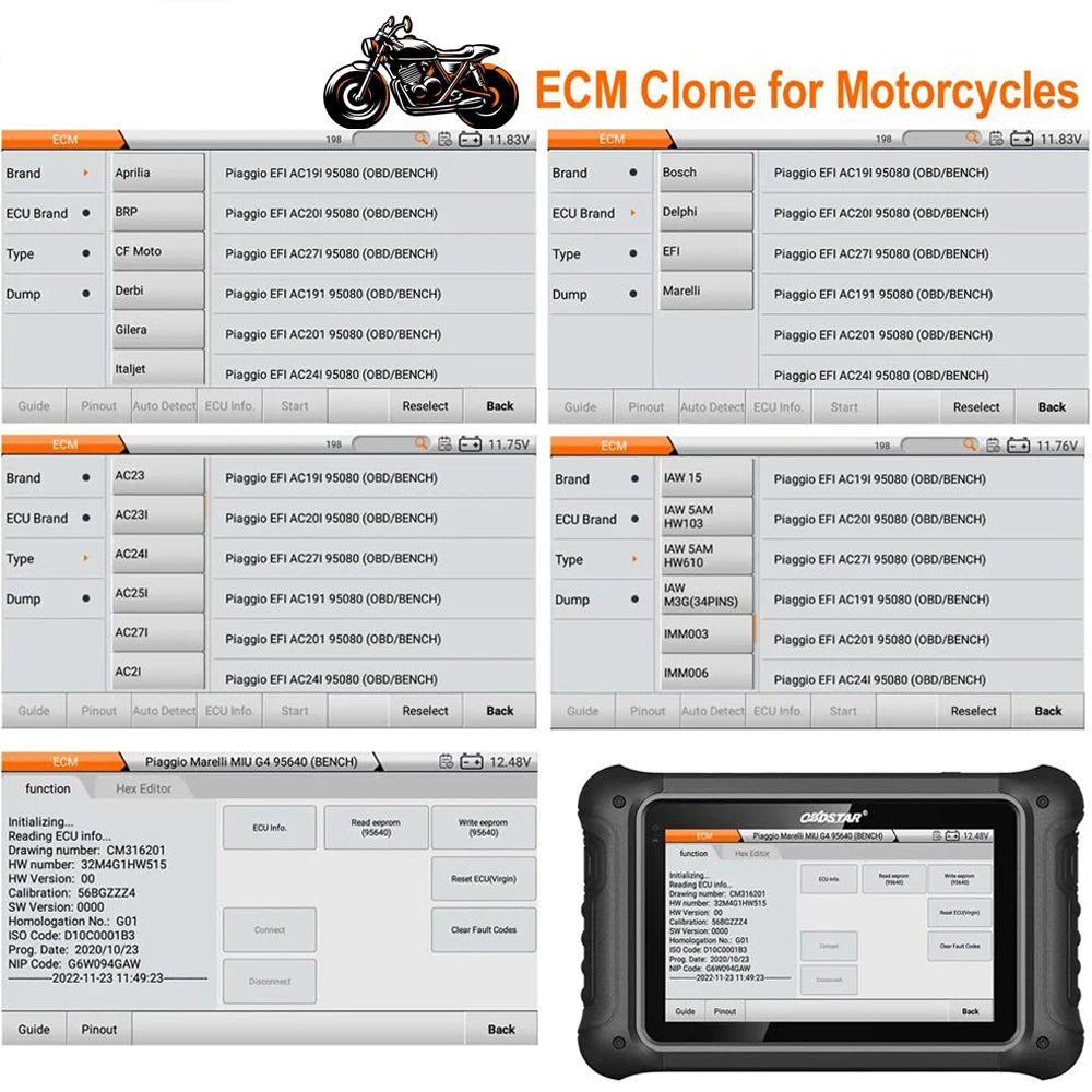 Original OBDSTAR DC706 ECU Tool Full Version for ECM /TCM/ BODY/Clone by OBD or BENCH for Car and Motorcycle Plus P003