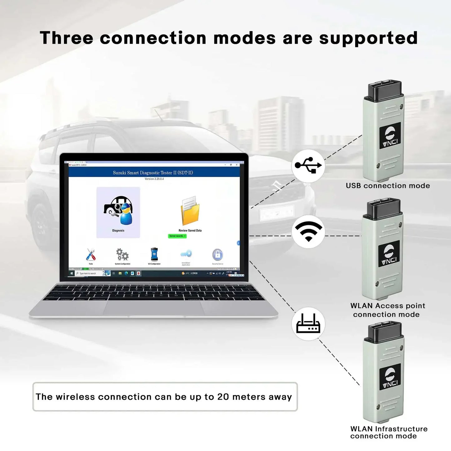 VNCI 6516SZ for Suzuki Car Diagnostic Tool Compatible with SDT-II OEM Software Driver Supports WiFi USB and WLAN