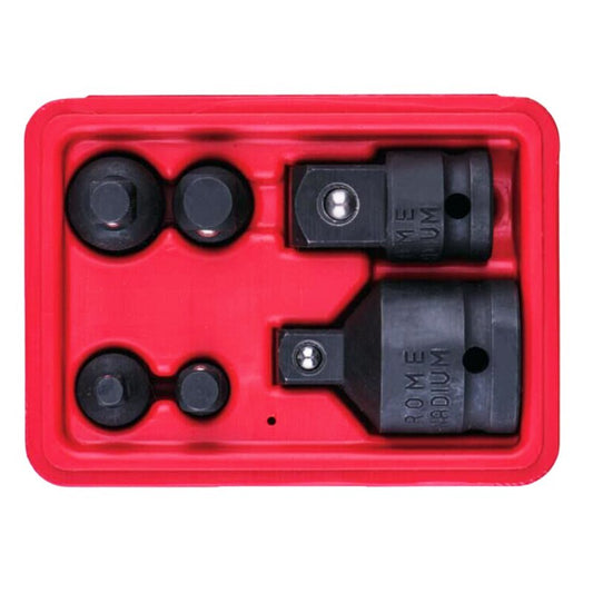 VT01619 1/4" 3/8" 1/2" 3/4"Drive 6PC Female To Male Air Impact Adapter and Reducer Socket Set Cr-Mo Steel Ball Detent