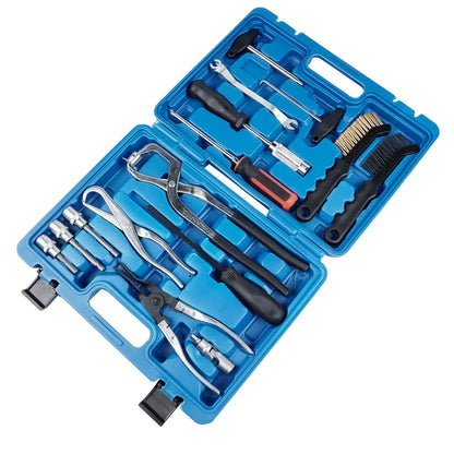 AP03 Brake Caliper Cleaning Tool 15PCS Drum & Disc Brake Tool Kit with Brake Spring Pliers/Compressor/Puller