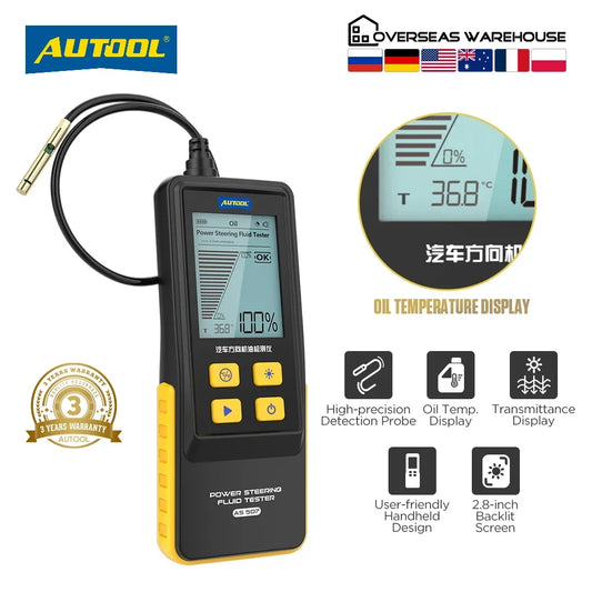 AUTOOL AS507 Engine Oil Tester 2.8inch Digital Display for Gasoline & Diesel Car Engine Transmission Repair Tools