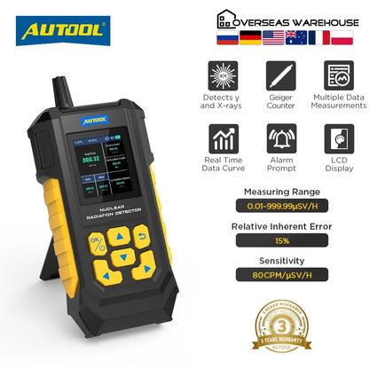 AUTOOL ND300 Geiger Counter Nuclear Radiation Detector Radiation Dosimeter X γ β ray Radioactivity Tester Sound Alarm Radiometer