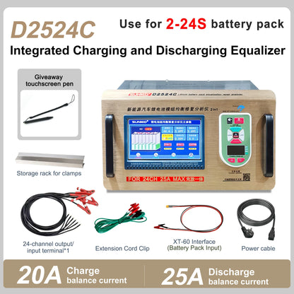 SUNKKO D2534C D2532C Adjustable 25A Discharge New Energy Venicle Lithium Battery Pack Balancer 20A Charge Capacity Voltage Equalizer For Car Repaired