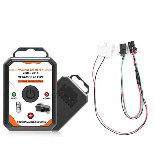 Volkswagen VW B6 / B7 Passat Emulator for 48 / 46 Transponder Type Steering Lock Emulator + Connection Adapter Bundle
