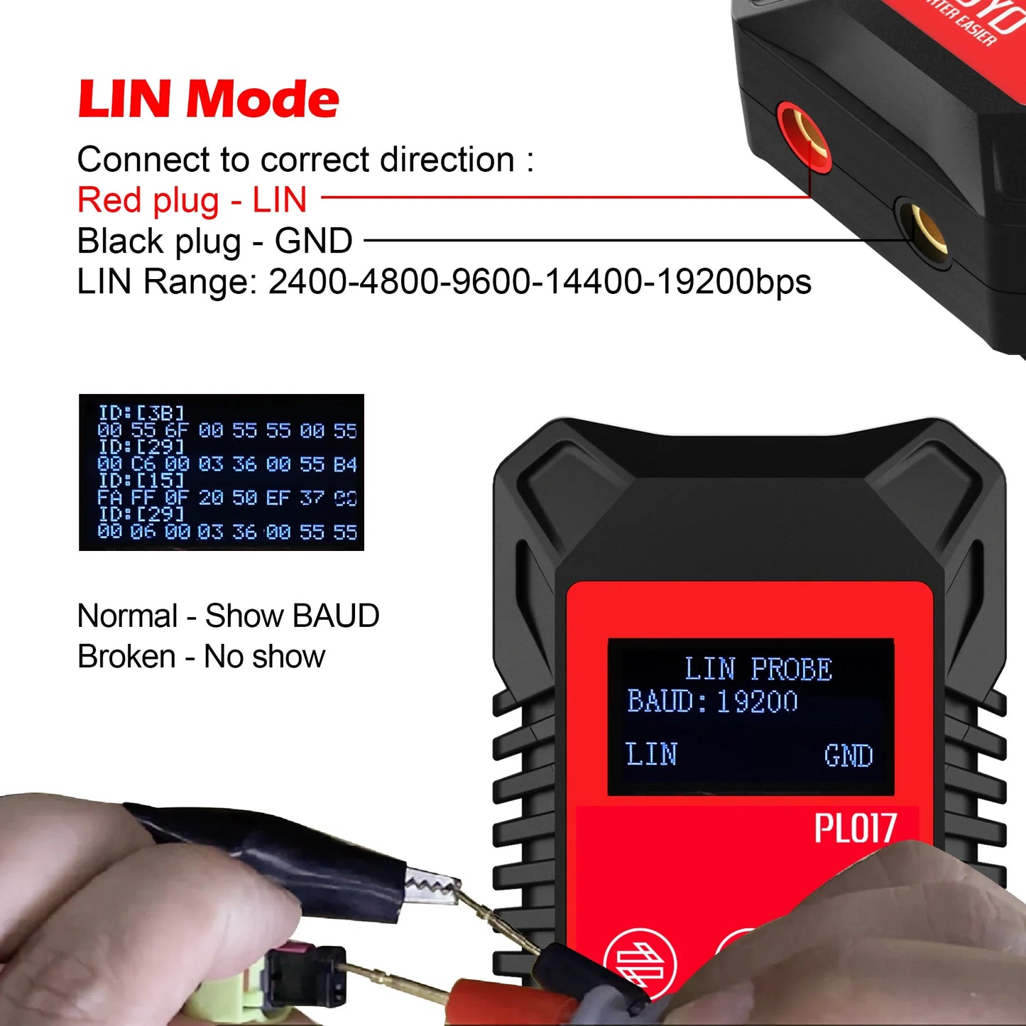 WOYO PL017 Handheld CAN LIN PWM Digital Handheld Measuring Instrument Quickly Test Communication Circuit