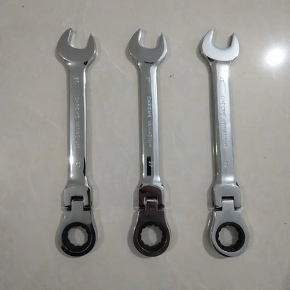 27mm High Quality Flexible Head Ratchet Wrench of Keys Spanner Set Hand Tool 72-Tooth Ratcheting Flexible Head Mirror Finish