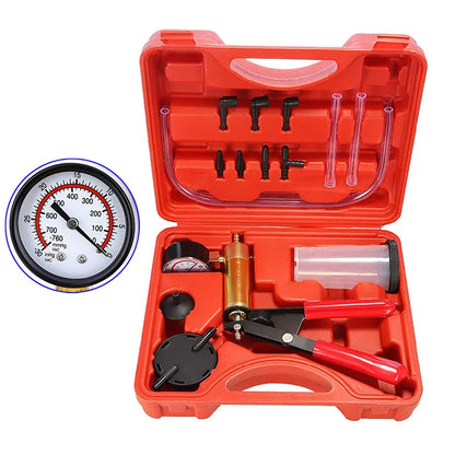 Auto HandHeld Vacuum Pistol Pump Brake Tester Brake Clutch Fluid Power Bleeding Tool Set with Adapters for Auto Car Tester Kit