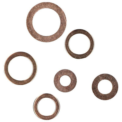 VT13795 110PC Copper Washer Assortment 6-16mm Hydraulic Fitting Seal Sump Ring Plug