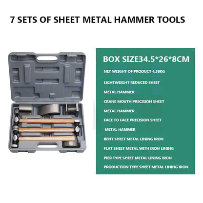 Automotive Sheet Metal Hammer Set Auto Repair Sheet Metal Tools Dent Repair Tool Pad Iron Shaping Flat Head Sheet Metal Tool