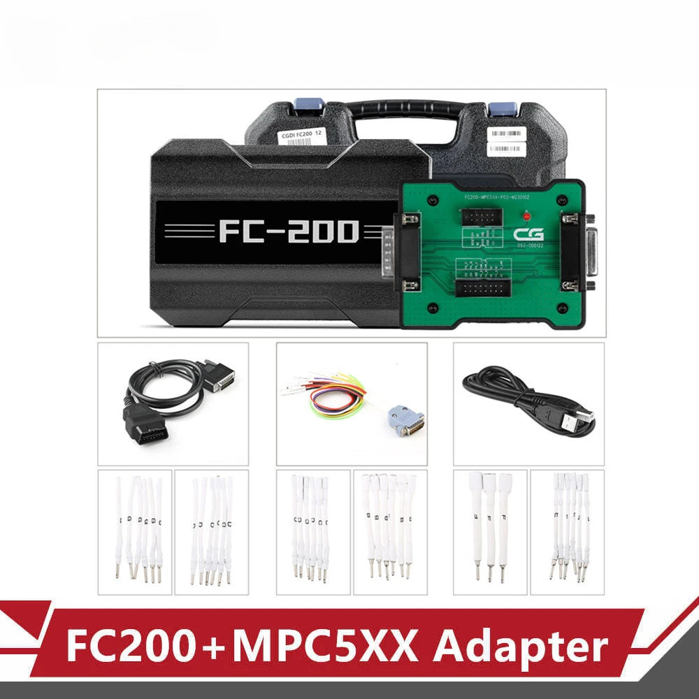 CG FC200 ECU Programmer Full Version with AT200 Adapters Plus MPC5XX Adapter for BOSC-H MPC5xx Read/Write Data on Bench