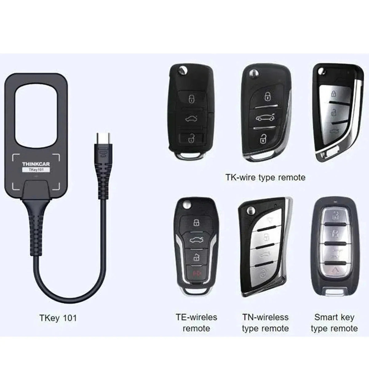 Universal Key Programmer THINKCAR TKEY 101 Key Programmer with 6 Unit Remote Keys Universal Car ...