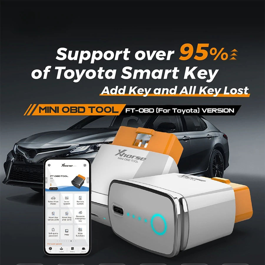 Xhorse XDMOT0GL MINI OBD Tool FT-OBD for Toyota Smart Key Support Add Key and All Key Lost