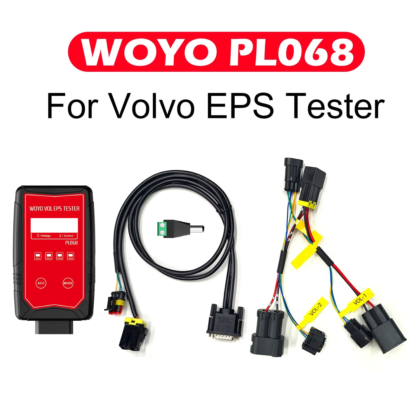 WOYO PL068 EPS Tester 12V on Bench for Volvo Electrical Steering Motor Detector Automotive Diagnostic Tools