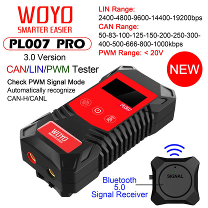 WOYO PL007 PRO 3.0 CAN BUS Tester with Wireless Signal Receiver, LIN BUS Analyzer, PWM Signal Detector For Automotive Diagnostic Tool