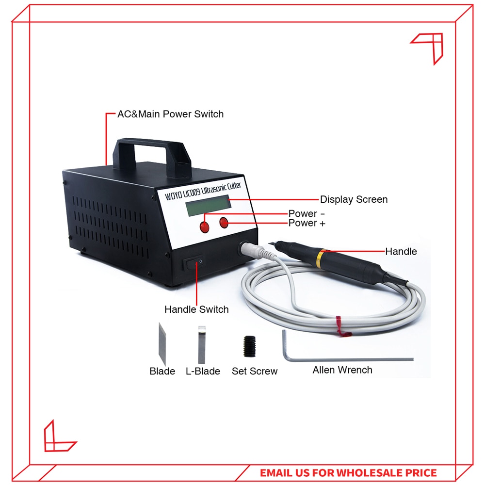 WOYO UC009 Ultrasonic Handy Cutter 39.5KHz Precision Industrial Ultrasonic Knife  Plastic PVC PET ABS Material Ultrasonic Cut