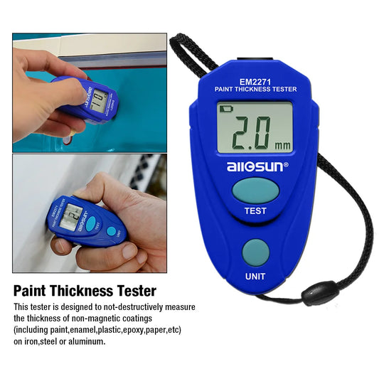 EM2271 Automotive Digital Display Coating Paint Film Thickness Gauge Iron-based Magnetic Plating Paint Thickness Gauge