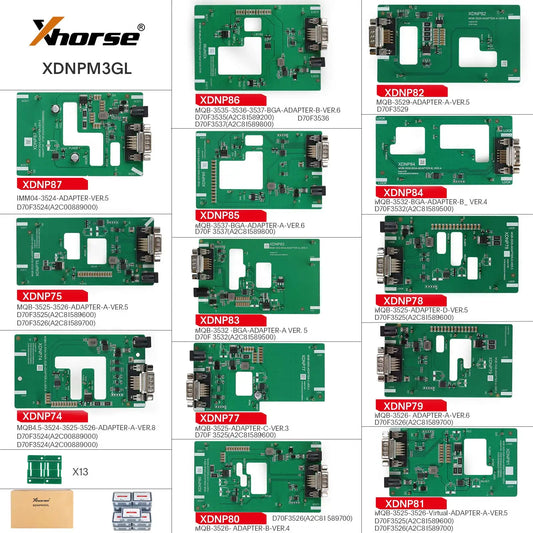 Xhorse XDNPM3GL MQB48 Solder-Free Adapter 13pcs Full Set Work with Multi-Prog, VVDI Prog, Key Tool Plus
