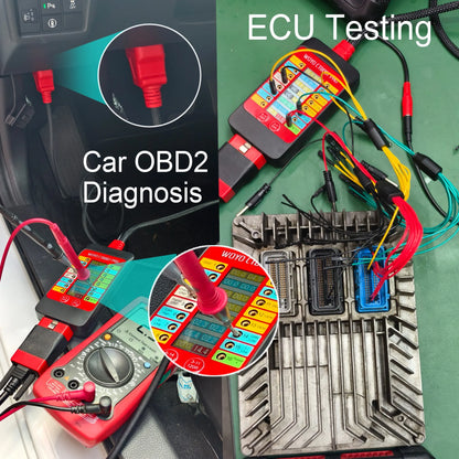 WOYO CTB007 PRO OBD2 Breakout Box with LCD Display 16PINs Vrms, ECU Testing on Bench with Built-in 120ohm Resistor, Diagnostic Tool